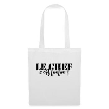 Tablier personnalisé 🍴 Le chef c'est TONTON ! - Sac en tissu - blanc - Devant