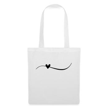 Ligne avec cœur - Sac en tissu - blanc - Devant