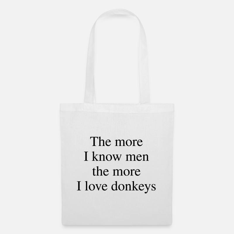 The More I Love Donkeys - Stoffbeutel - Weiß