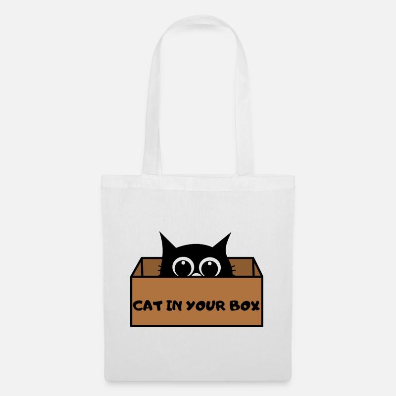 Cat in Box Peekaboo - Tote Bag - white