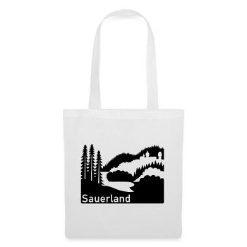 Sauerland silhouette paysage panneau routier - Sac en tissu - blanc - Devant