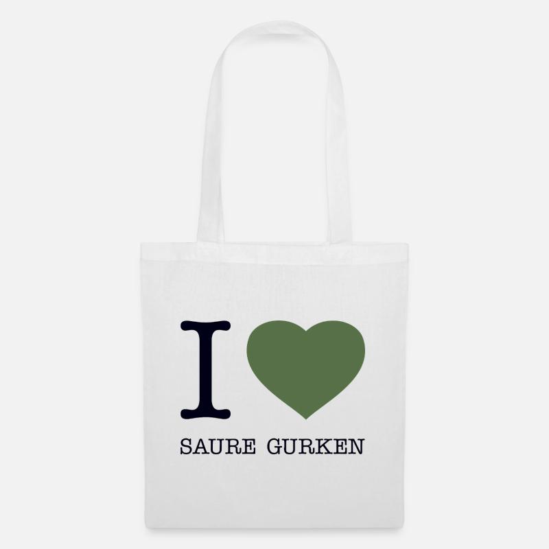 I love Saure Gurken - Stoffbeutel - Weiß