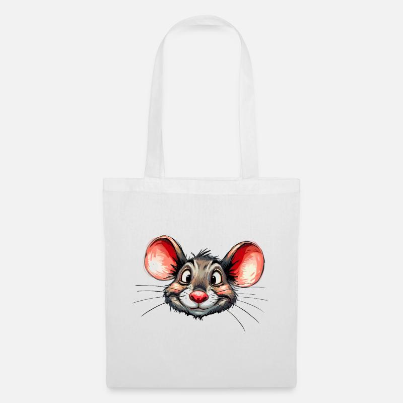 Maus - Stoffbeutel - Weiß