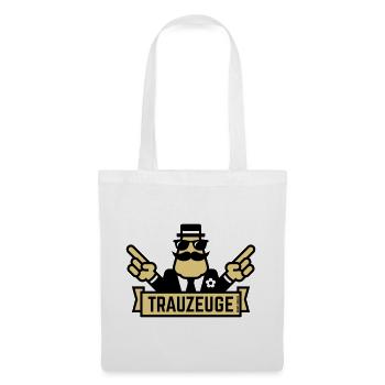 Signe de la main de garçon d’honneur (enterrement de vie de garçon / enterrement de vie de garçon / 2C) - Sac en tissu - blanc - Devant