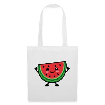Lächelnde Wassermelonenscheibe Cheer - Stoffbeutel - Weiß - Vorne