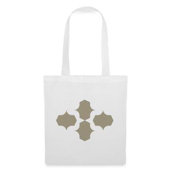 Beige Geometrische Kreuzformen - Stoffbeutel - Weiß - Vorne