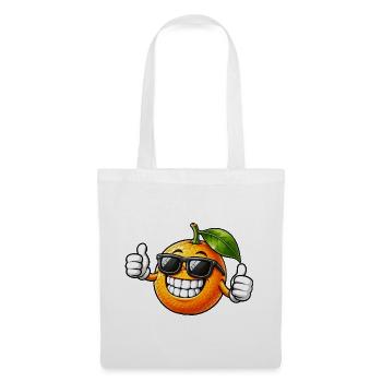 Coole Apfelsine mit Sonnenbrille Lächeln - Stoffbeutel - Weiß - Vorne