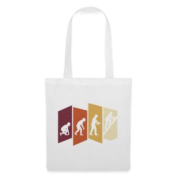 Dachdecker Evolution Retro Handwerk Beruf Spruch - Stoffbeutel - Weiß - Vorne