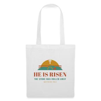 He Is Risen – Easter Christian Matthew 28:6 - Stoffbeutel - Weiß - Vorne
