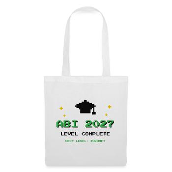 Abi 2027 – Level Complete Abitur Gamer Shirt - Stoffbeutel - Weiß - Vorne