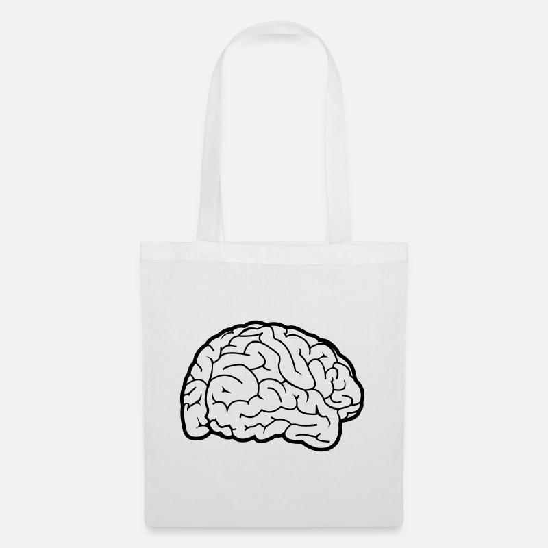 Brain - Gehirn, Gehirnwindungen - Stoffbeutel - Weiß