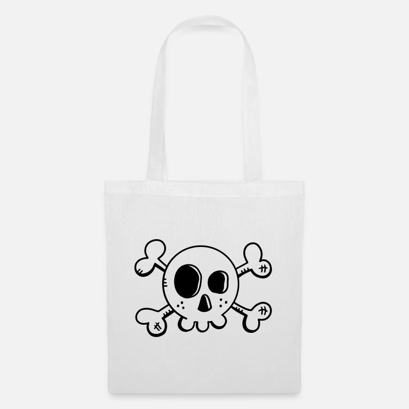 Comic Skull - Skull - Pirate - Skull - Tote Bag - white