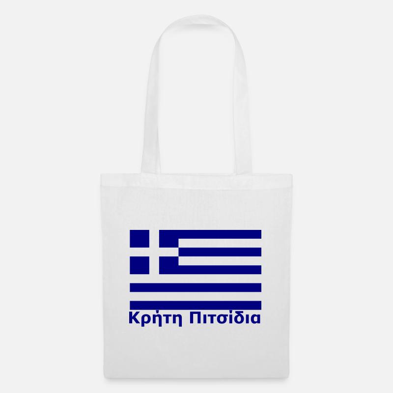 Kreta Pitsidia Κρήτη Πιτσίδια - Stoffbeutel - Weiß