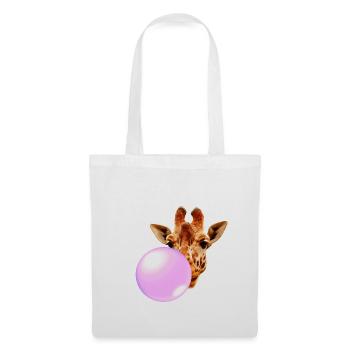 Giraffe Mit Kaugummi - Stoffbeutel - Weiß - Vorne