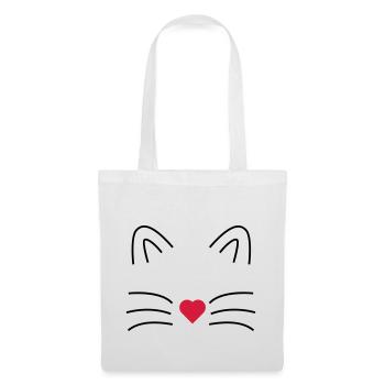 Katze - Stoffbeutel - Weiß - Vorne