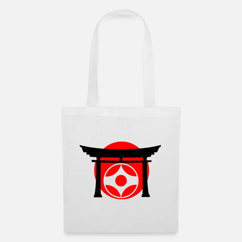 Kyokushin-Kanku-Zeichen in Torii - Stoffbeutel - Weiß