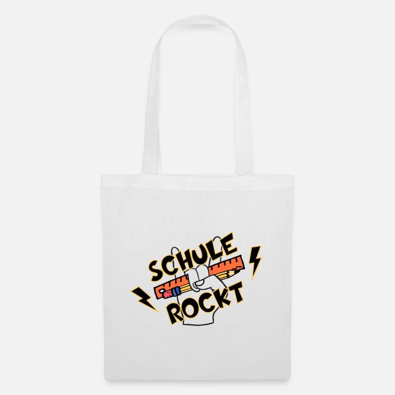 SCHULE ROCKT SCHÜLER EINSCHULUNG - Stoffbeutel - Weiß