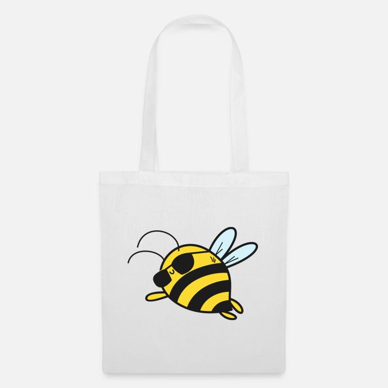 Biene Bienen - Stoffbeutel - Weiß