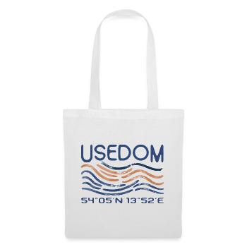 Usedom Baltic Sea Island Sea GPS coordinates - Tote Bag - white - Front