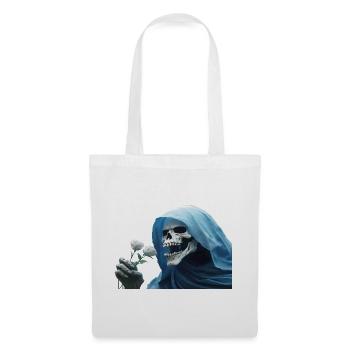 Rose blanche pour la cape de tête de tête de faucheuse - Sac en tissu - blanc - Devant