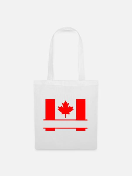 Drapeau du Canada avec un espace de la feuille d’érable pour le texte - Sac en tissu - blanc