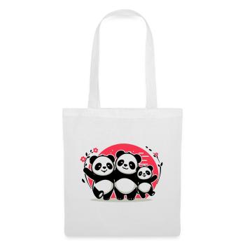 Pandas Family - 1 parent 2 children - Tote Bag - white - Front