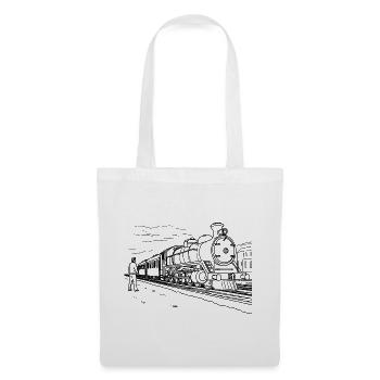 Croquis d’amant de train - Sac en tissu - blanc - Devant