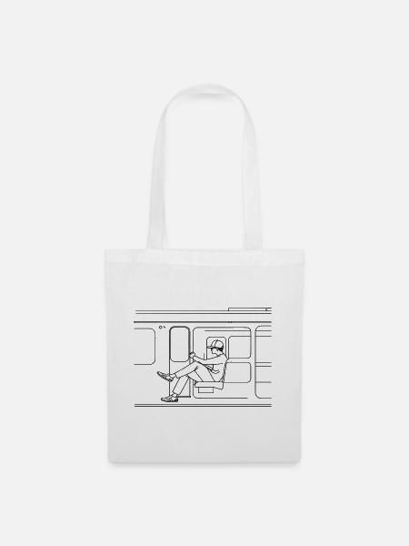Zugliebhaber Line Art - Stoffbeutel - Weiß