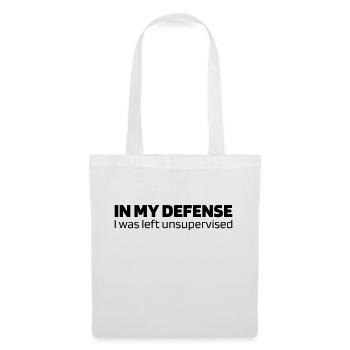 In my defense - I was left unsupervised - Stoffbeutel - Weiß - Vorne