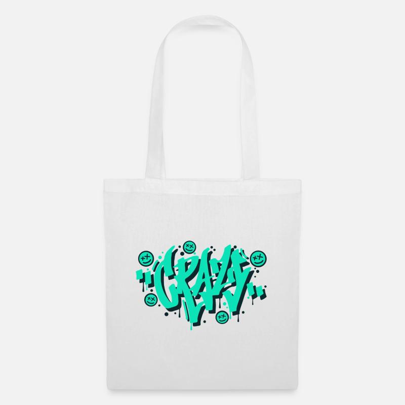 Verrücktes Graffiti-Buchstaben-Design - Stoffbeutel - Weiß