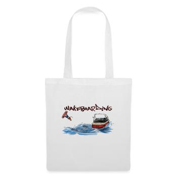 Motif d'action de wakeboard - Sac en tissu - blanc - Devant