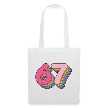 67 - T-shirt Funny Six Seven - Sac en tissu - blanc - Devant