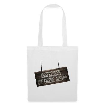 Address at Your Own Risk – Humor Shield - Tote Bag - white - Front