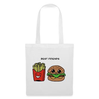 Meilleurs amis : Burger & Fries Duo - Sac en tissu - blanc - Devant