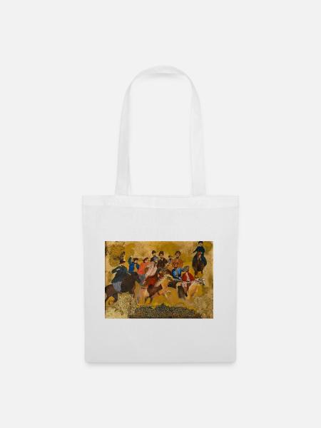 Buzkashi - Das traditionelle Reiterspiel - Stoffbeutel - Weiß