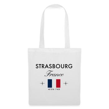 Strasbourg France Coordonnées Souvenir de voyage - Sac en tissu - blanc - Devant