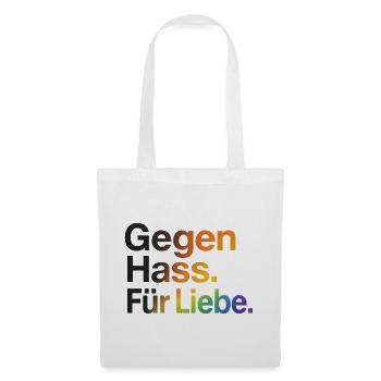 Against Hate For Love for Women & Men CSD - Tote Bag - white - Front