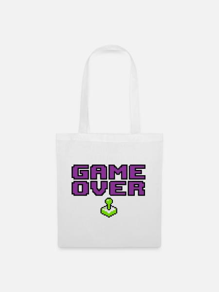 Game Over Pixel Logo - Stoffbeutel - Weiß