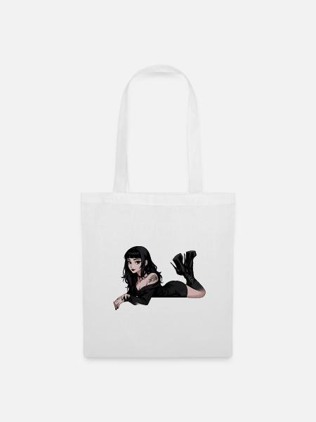 Gothic Pinup Dunkel Eleganz - Stoffbeutel - Weiß