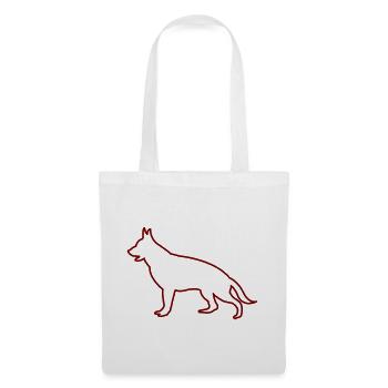Hund Silhouette - Stoffbeutel - Weiß - Vorne