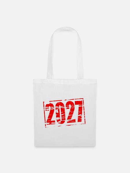 2027 ROTER GUMMISTEMPEL - Stoffbeutel - Weiß