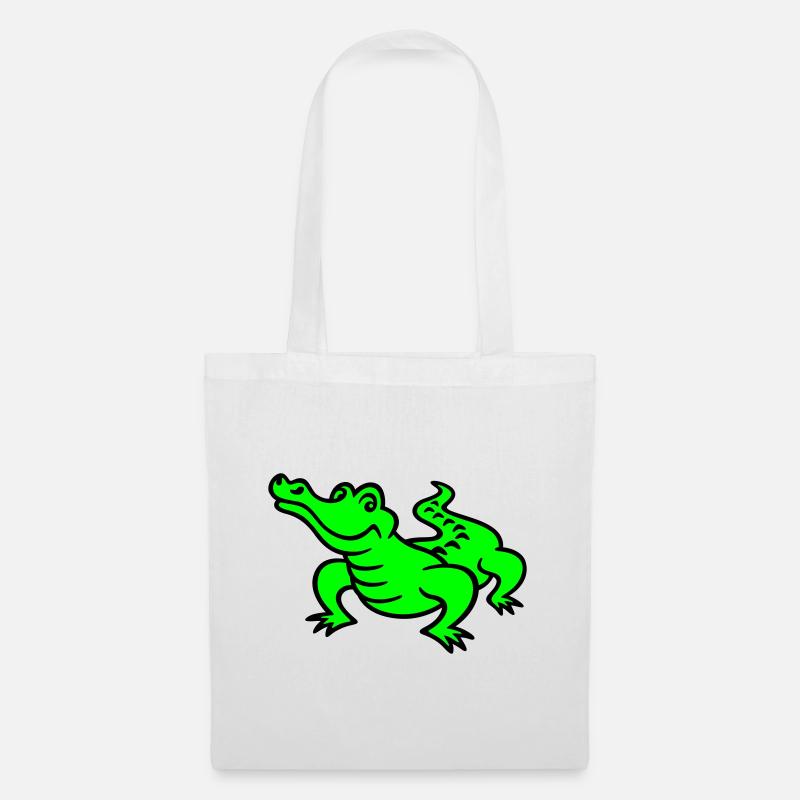 crocodile (a) - Sac en tissu - blanc