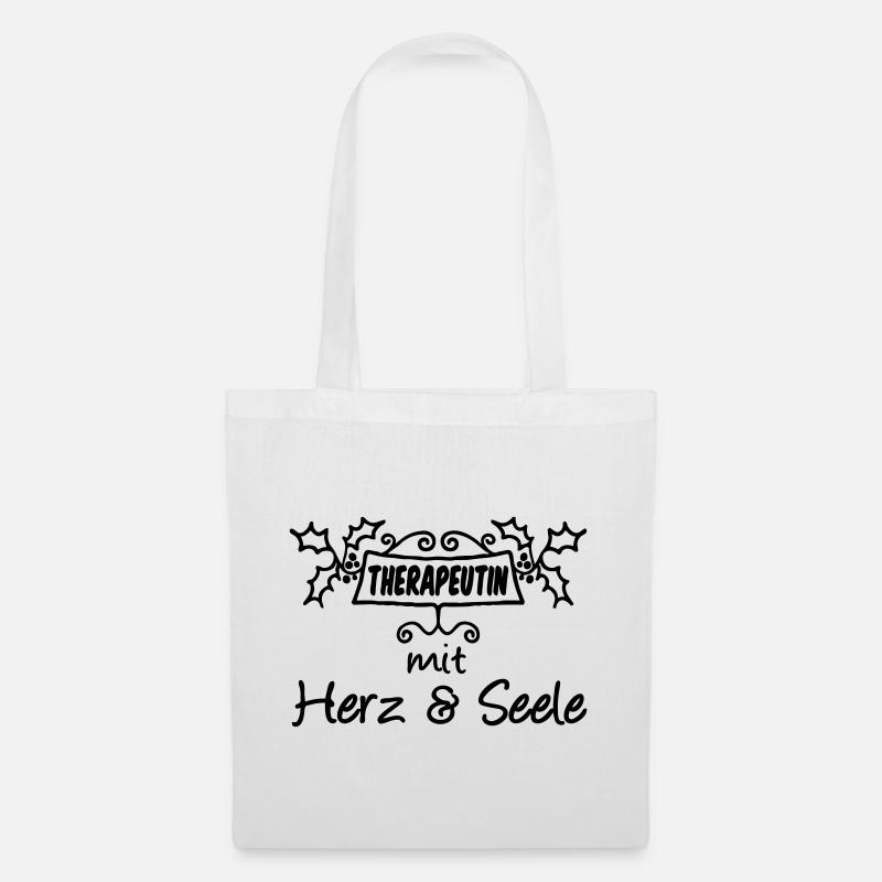 Therapeutin Herz & Seele Geschenk - Stoffbeutel - Weiß