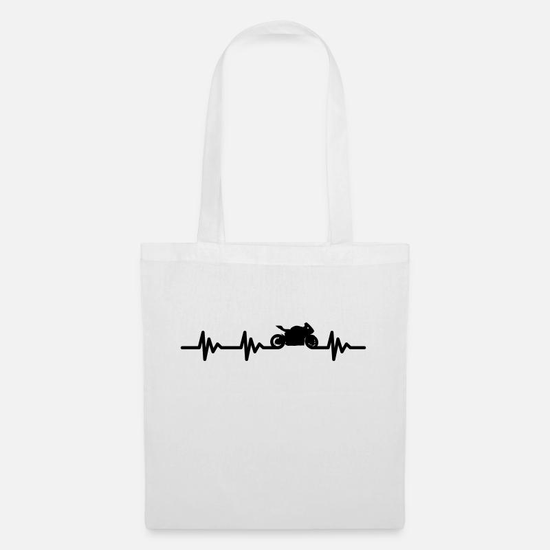 Heartbeat motorcycle - Tote Bag - white