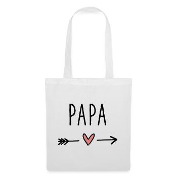 Papa Herz Pfeil Liebe Vatertag Geschenk - Stoffbeutel - Weiß - Vorne
