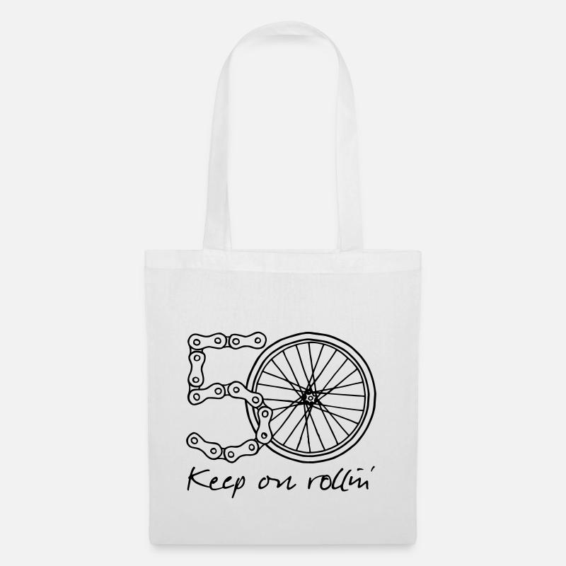 50 - keep on rollin' - Tote Bag - white