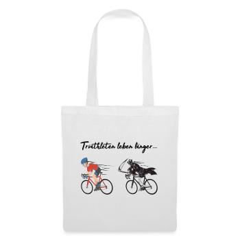 Triathlon - Triathleten leben länger! - Stoffbeutel - Weiß - Vorne
