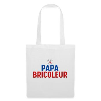 t shirt Papa bricoleur . cadeau fête des pères - Sac en tissu - blanc - Devant
