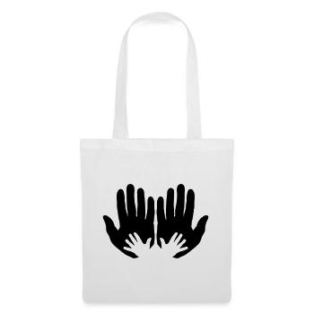 Open parents hands with children's hands - Tote Bag - white - Front