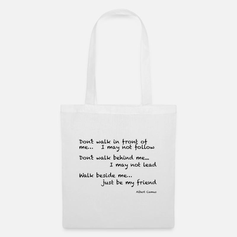 Albert Camus: Dont walk in front of me... I may - Stoffbeutel - Weiß